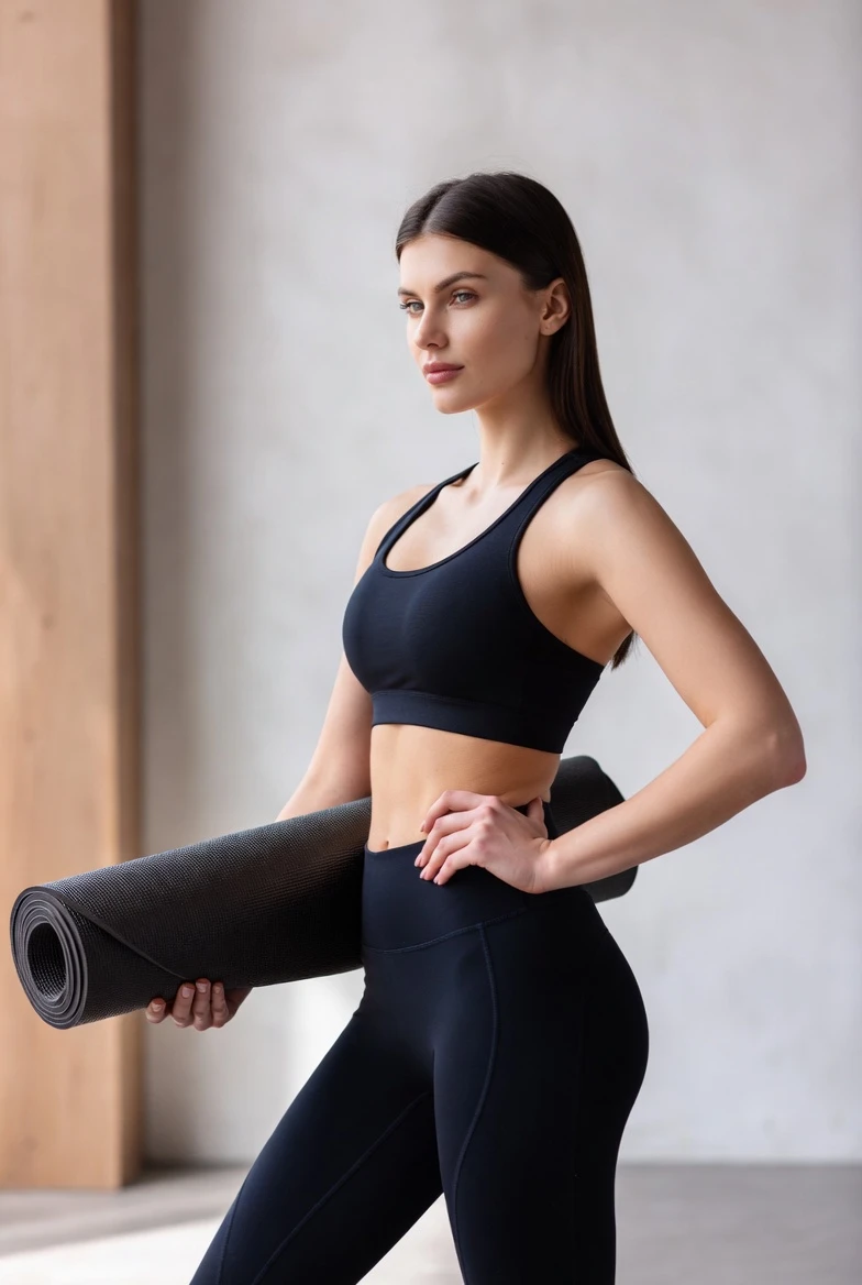 Achieve Peak Performance in Sleek Black Sportswear Set