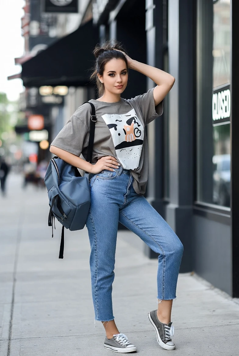 Cute Graphic Tee & Mom Jeans Casual Style 2026