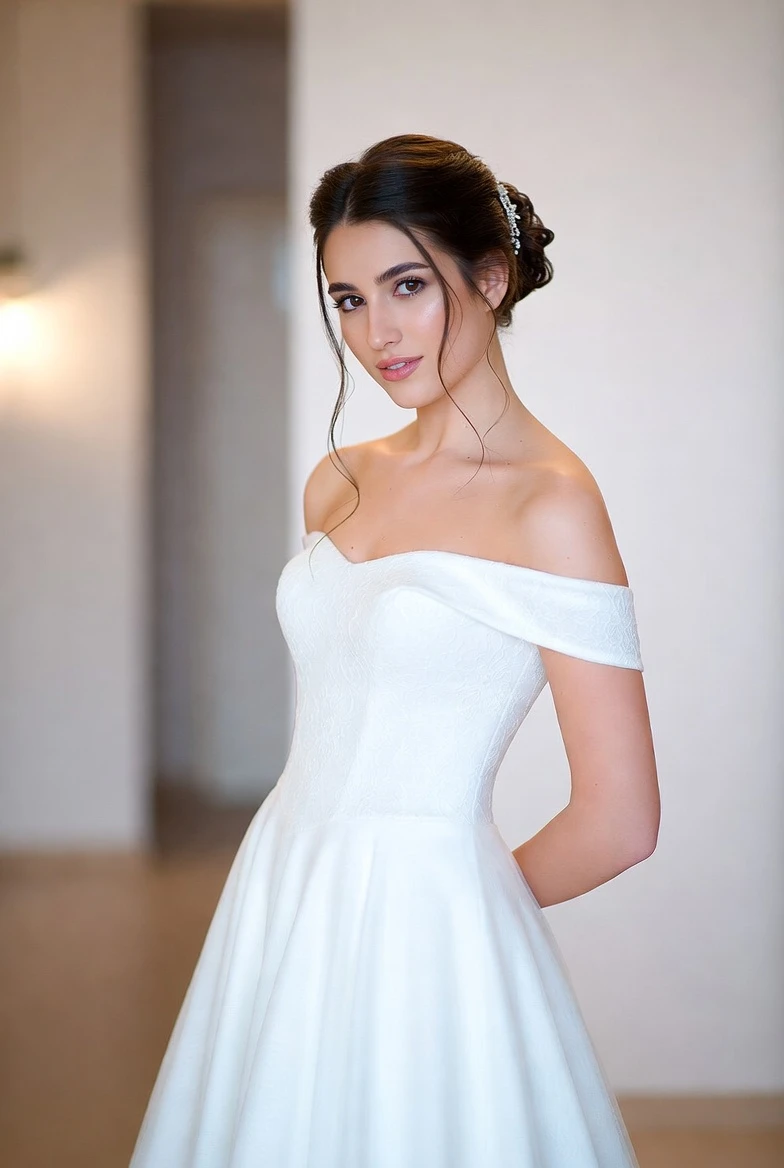 Elegant Off-Shoulder Bridal Portrait