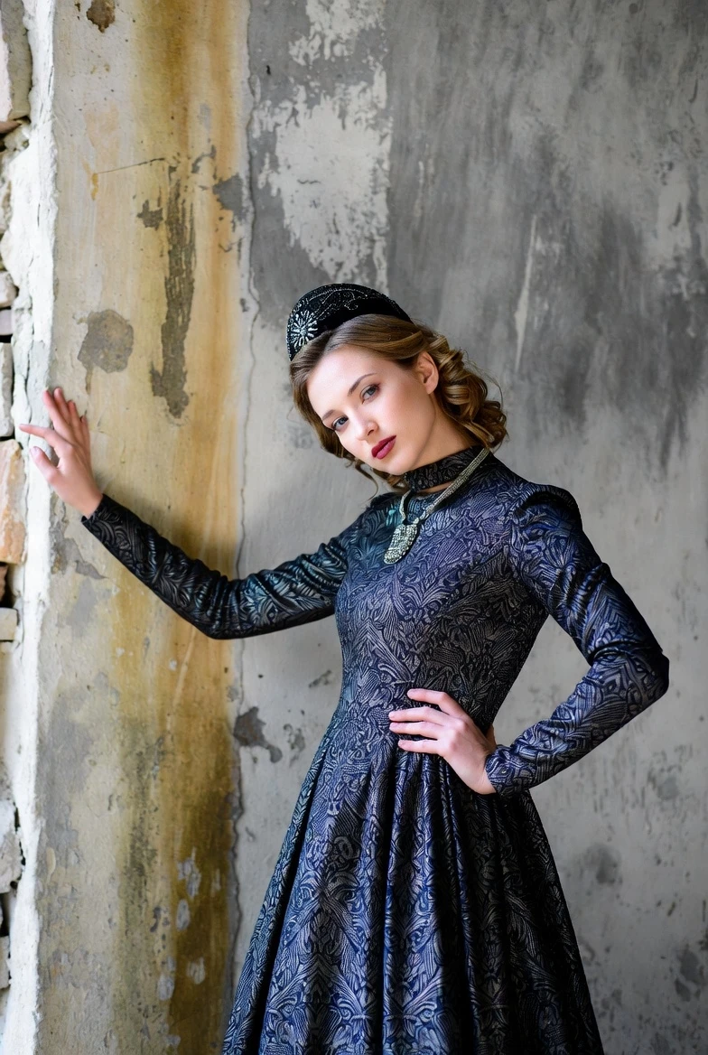 Embrace Mysterious Baroque Elegance: Recreate This Brocade Gown Look