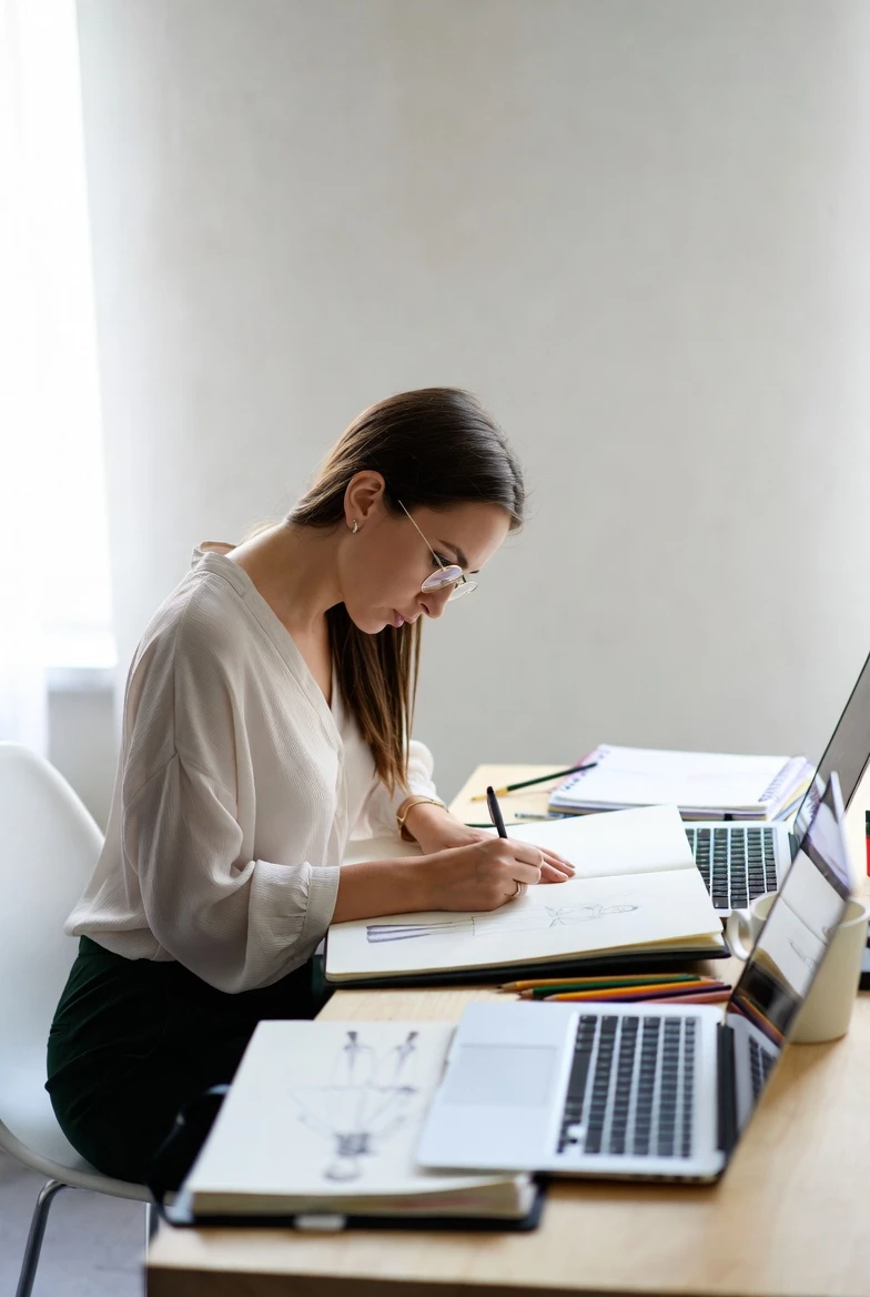 Focused Fashion Sketching Moment